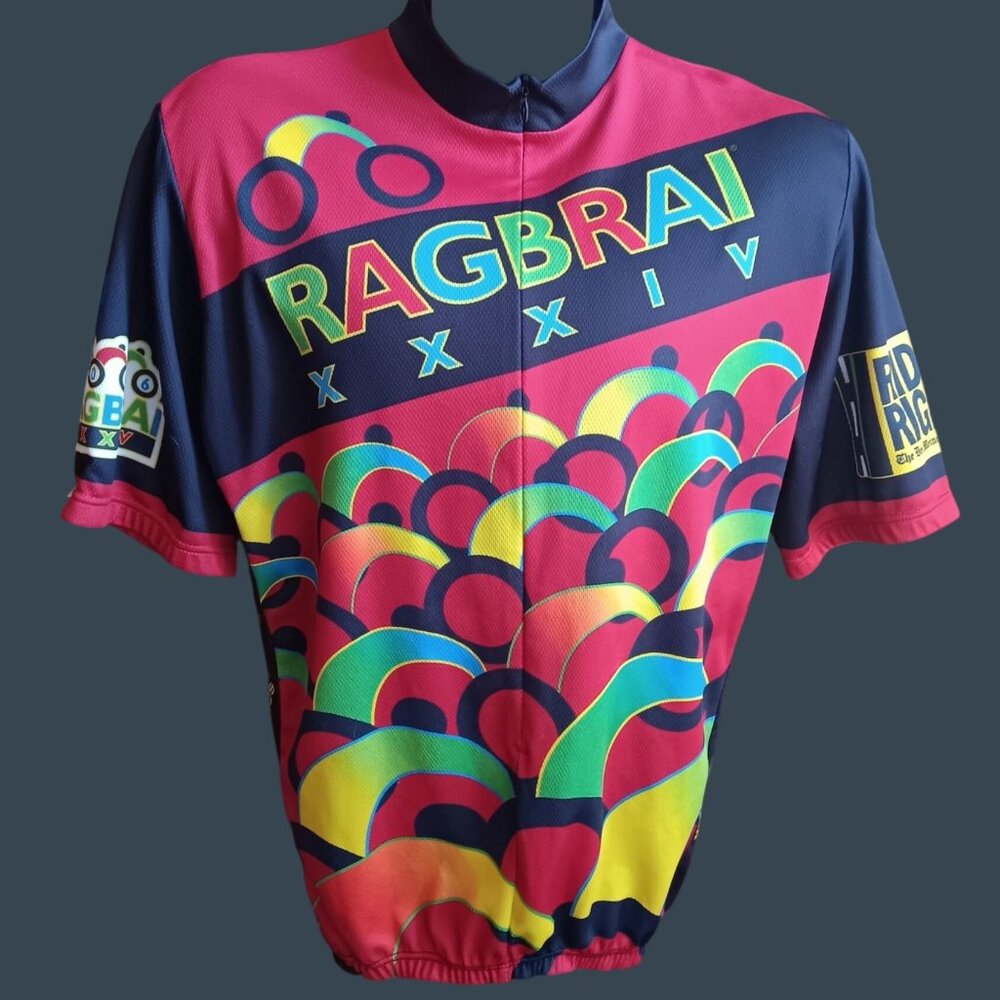 Vintage Y2k Verge Cycling Jersey Ragbrai 2006 Iowa XXXIV XL Iowa